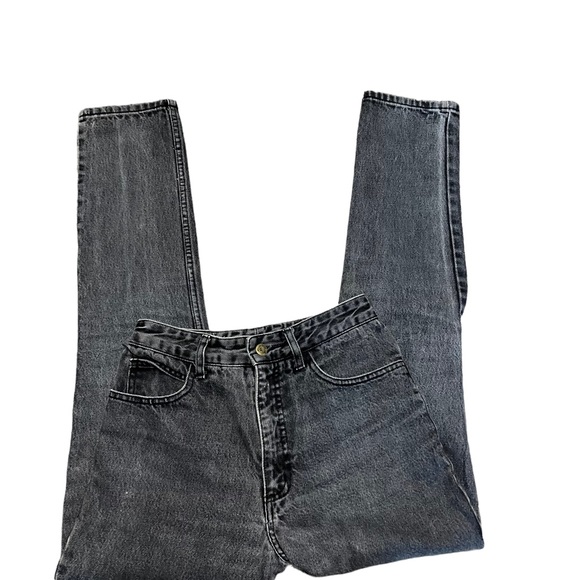 Vintage 90s GUESS jeans black  wash high waisted straight leg size 26 - Picture 2 of 11